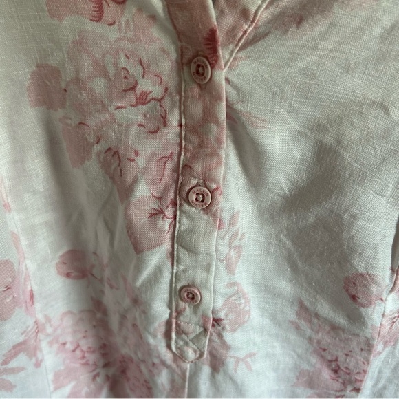 MALVIN HAMBURG GERMANY FLORAL LINEN DRESS 3/4 SLEEVE Size medium - Picture 4 of 7